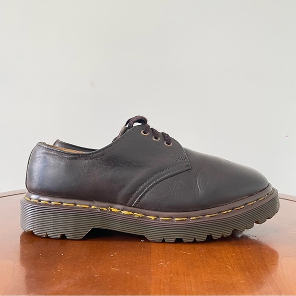 Vintage Unisex Dr. Martens Brown Leather Oxford Low Boots - Picture 1 of 8